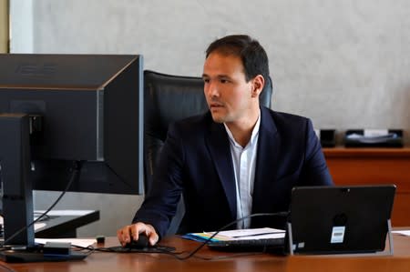 Cedric O, French Junior Minister for the Digital Sector, poses in his office in Paris