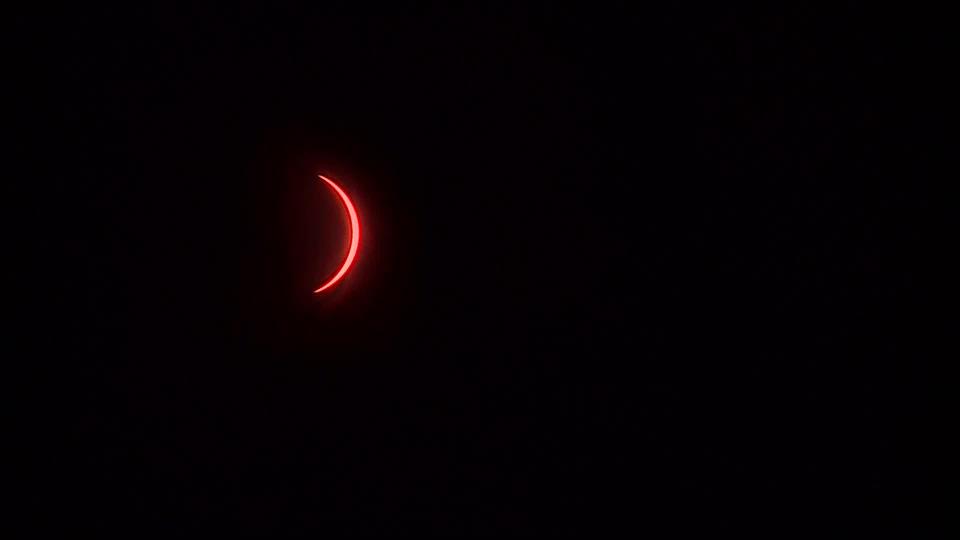 A partial solar eclipse over Kalamazoo on April 8,. 2024.