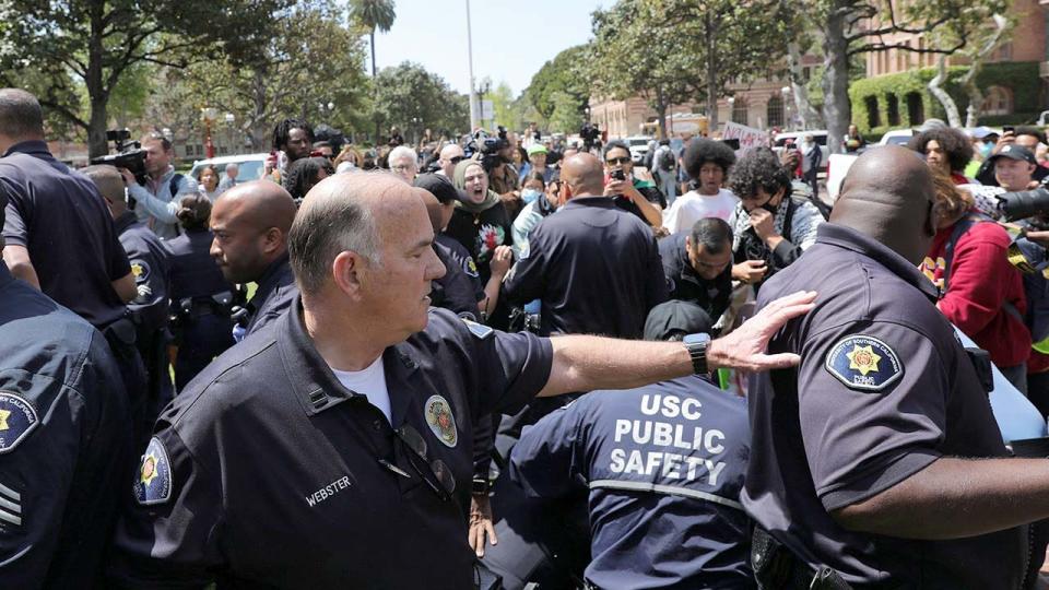 Protesters, crowd