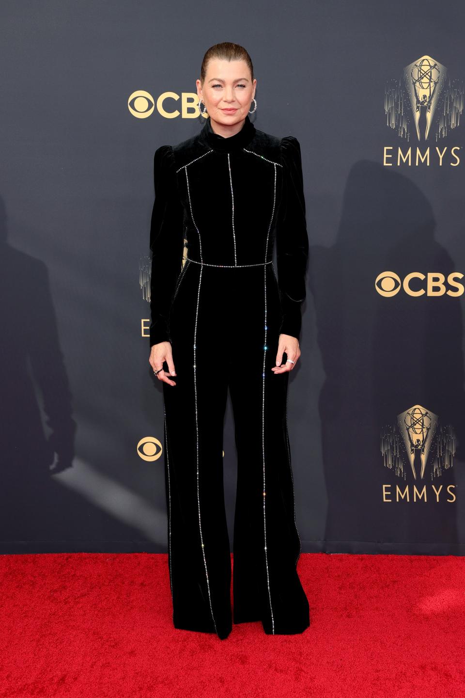 Ellen Pompeo attends the 2021 Emmys.