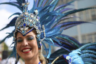 <p>A performer joins in the celebrations during the Notting Hill Carnival on August 29, 2016 in London, England. (Photo by Ben A. Pruchnie/Getty Images) </p>