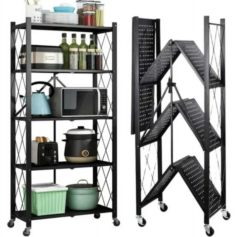 BAOKALER 5-Tier Storage Shelves with Wheels