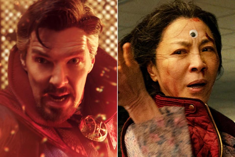 Benedict Cumberbatch as Dr. Stephen Strange in Marvel Studios' DOCTOR STRANGE IN THE MULTIVERSE OF MADNESS. Photo courtesy of Marvel Studios. ©Marvel Studios 2022. All Rights Reserved.; Editorial use only. No book cover usage. Mandatory Credit: Photo by Moviestore/Shutterstock (12876015b) Michelle Yeoh Everything Everywhere All at Once - 2022