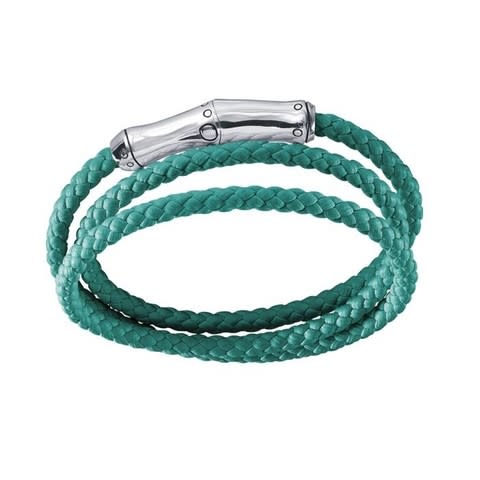 Bamboo Silver Turquoise Leather Triple Wrap Bracelet with Magnetic Clasp, $295, at John Hardy