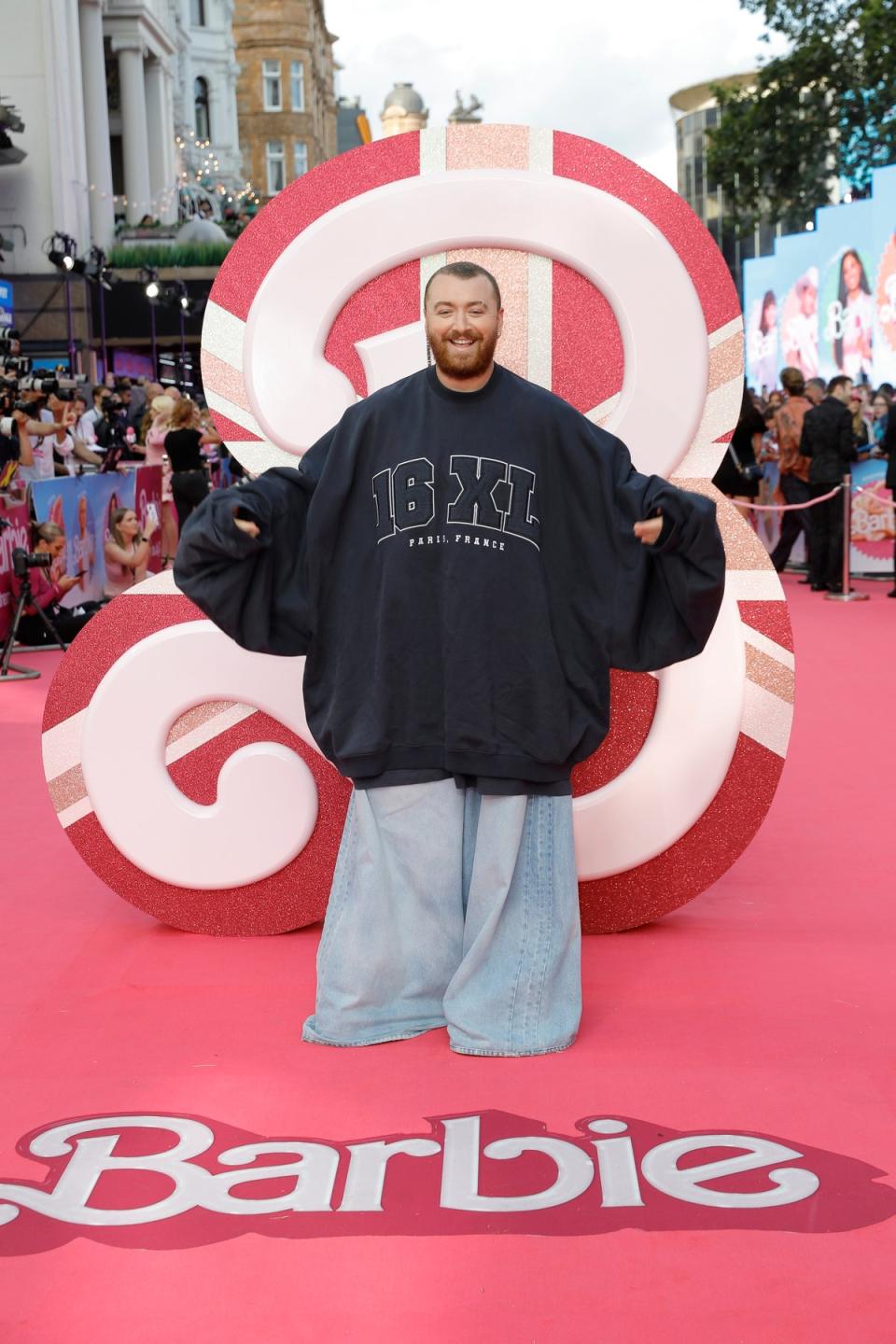 Sam Smith turned heads with his dressed down look from Vetements (Getty Images for Warner Bros.)