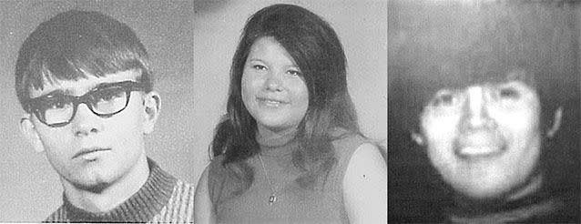 From left: Jimmy Allen Williams, Leah Gail Johnson and Thomas Michael Rios who disappeared in 1970. Source: AP Photo