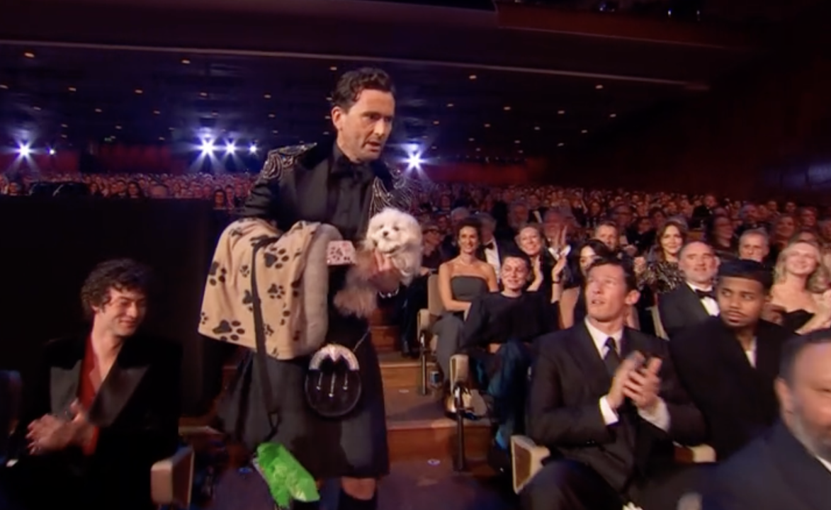 David Tennant kicked off the 2024 Baftas with a skit about dog-sitting. (BBC)