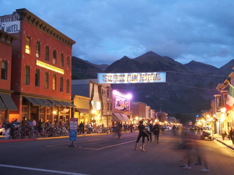 Telluride Film Festival at night.