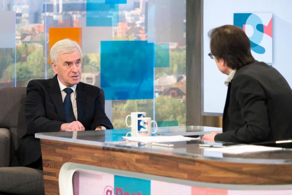 John McDonnell on ITV's Peston on Sunday (Rex Features)