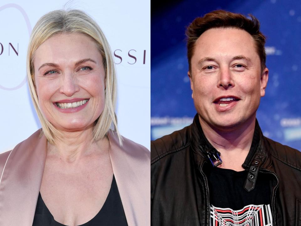 Side-by-side photos of Tosca Musk and her brother Elon