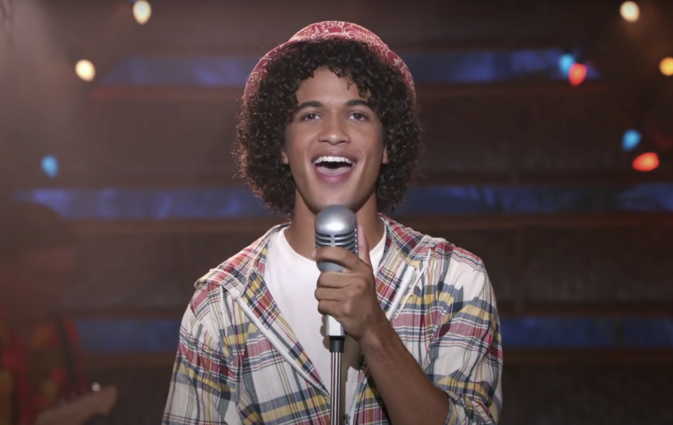 Jordan singing in Teen Beach 2