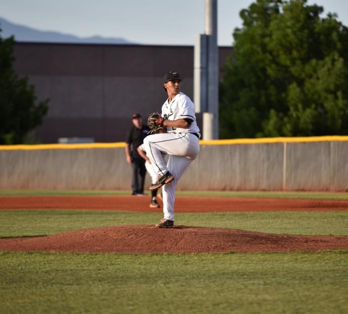 Payton Gubler was a two-way force for Desert Hills in 2022, striking out 90 batters and hitting seven home runs.