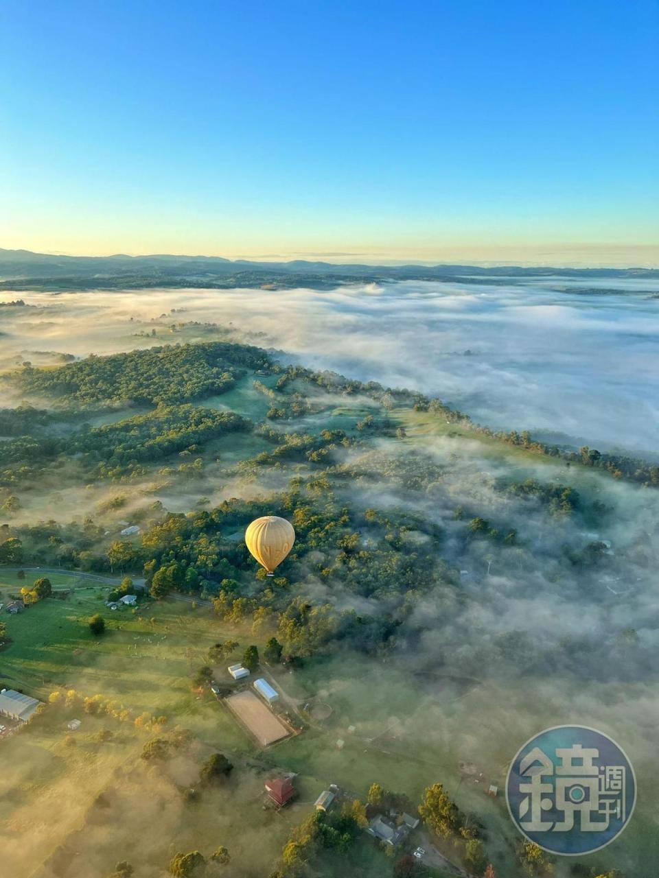 傳說中搭乘100次才會碰上一次的雲海美景。（圖片：澳大利亞環球熱氣球公司提供）