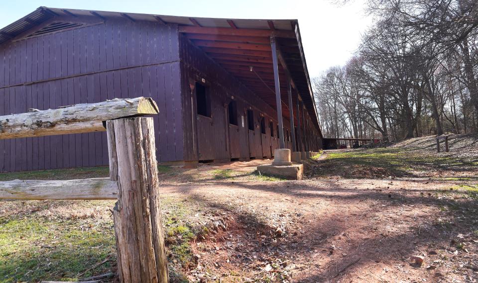 Tim Ritter, park manger at Croft State Park, gives a tour of the area and work going on at the park on Feb. 22, 2023. This is the new equestrian campsite and the horse stalls.