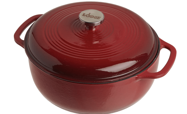 MIAMIO - Enameled Cast Iron Dutch Oven (3.2 Quart, 10 inch) in Heart Shape Non Stick Pot/Gift for Christmas, Suitable for All Heat Types + Oven