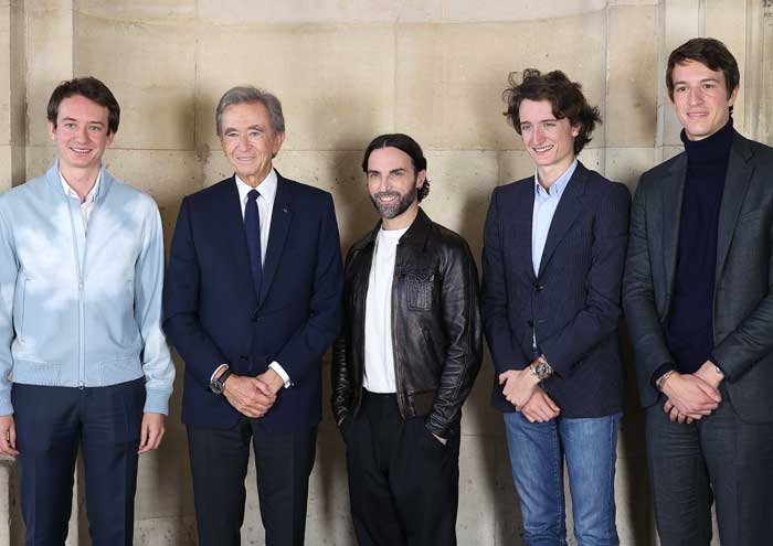 Bernard Arnault y sus hijos pequeños