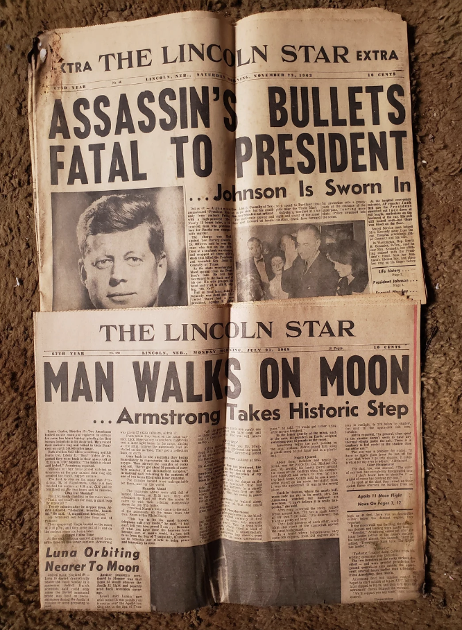 Historic newspapers: Lincoln Star reports on JFK assassination and Apollo 11 moon landing