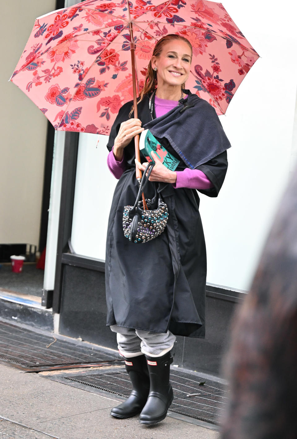 NEW YORK, NEW YORK – JANUARY 23: Sarah Jessica Parker is seen on the set of “And Just Like That…” Season 2 the follow up series to “Sex and the City” on the Upper East Side on January 23, 2023 in New York City. (Photo by James Devaney/GC Images) - Credit: GC Images