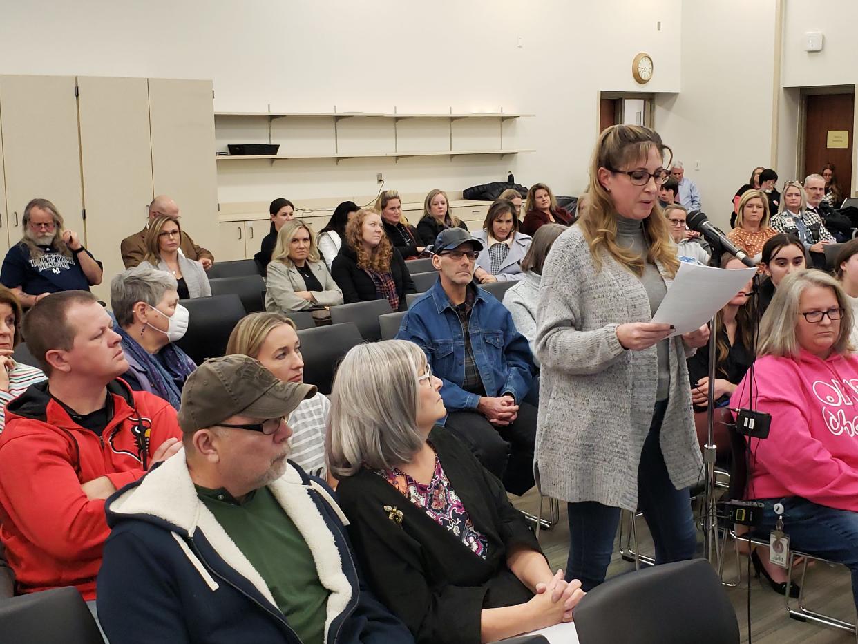 Angie Rider, a Boone County elementary school librarian, spoke in favor of keeping the book "Endlessly Ever After" in libraries throughout the district.