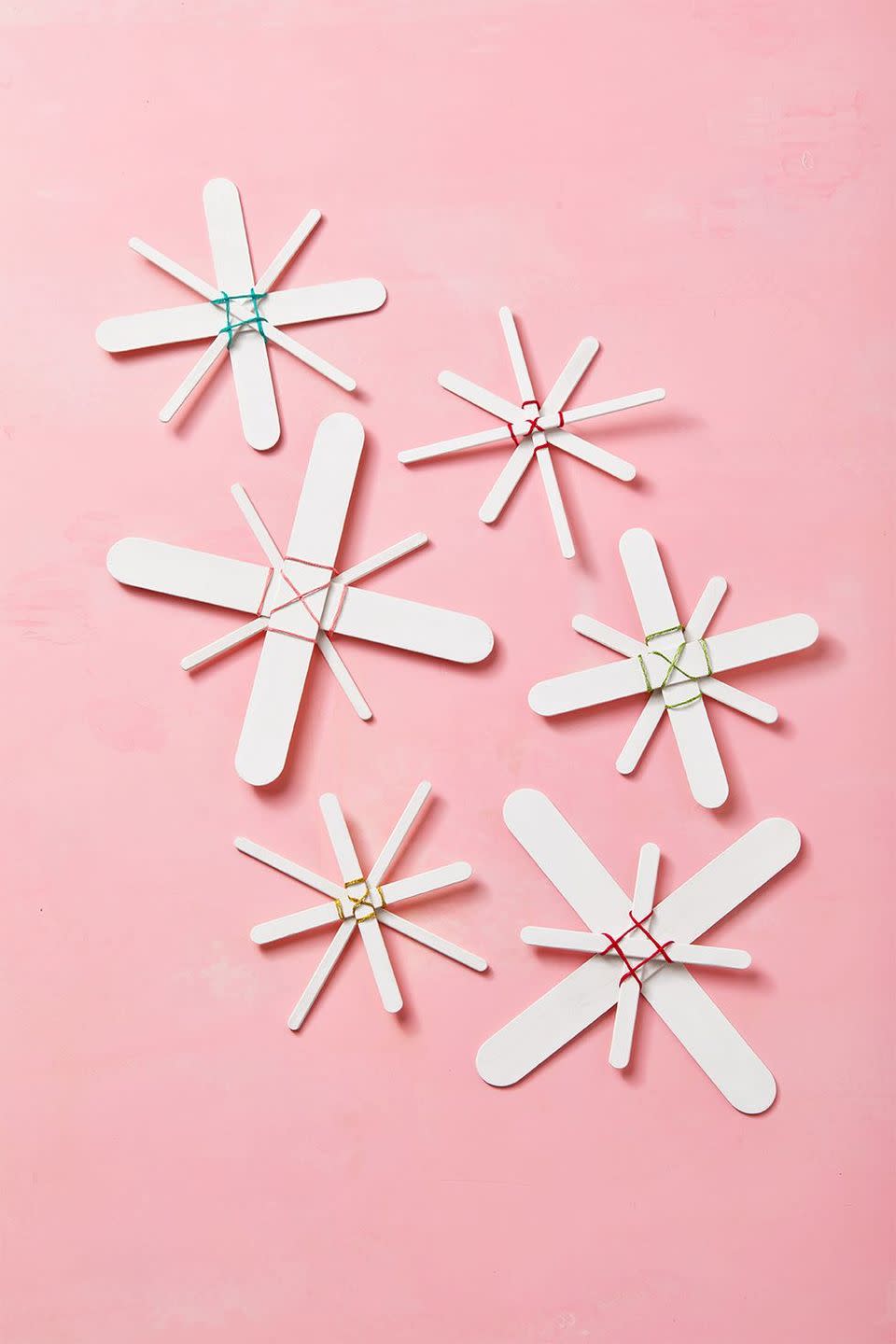 Popsicle Stick Snowflake Ornaments