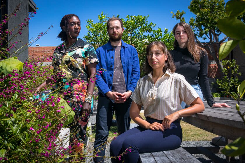 Los Angeles, CA - July 19: From Left - Keisha Zollar, Richie Siegel, Monica Lucas and Marisa Torelli-Pedesvska pose for a portrait on Wednesday, July 19, 2023 in Los Angeles, CA. (Jason Armond / Los Angeles Times)