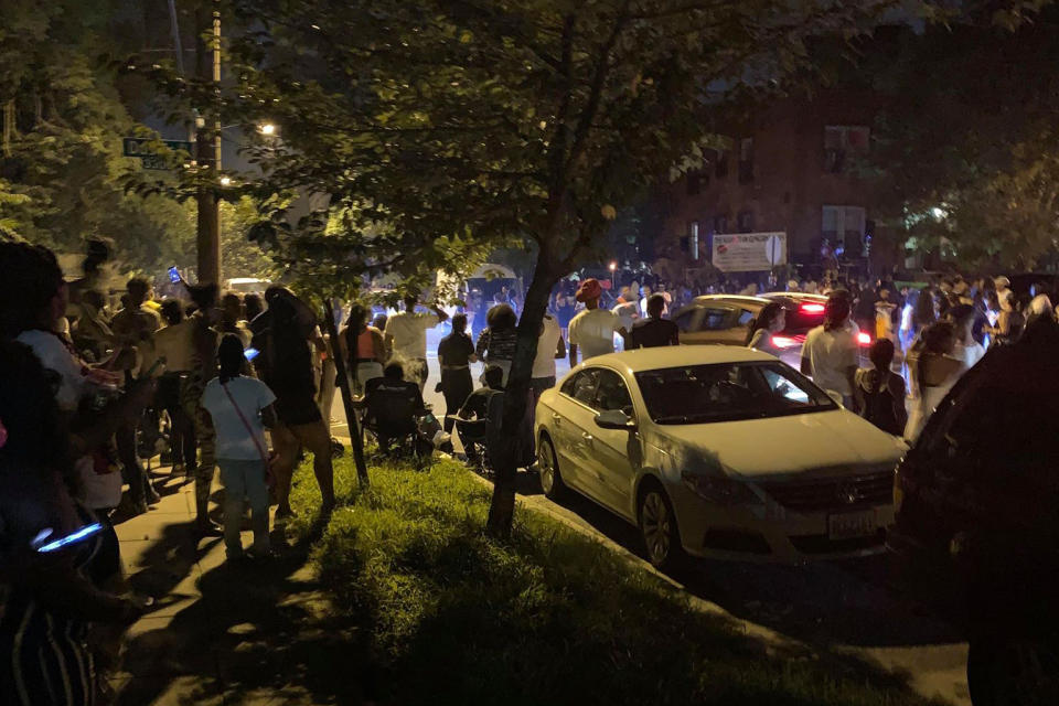 This image provided by a resident in Washington, D.C., neighborhood shows a party where a shooting later occurred. (via NBC News)