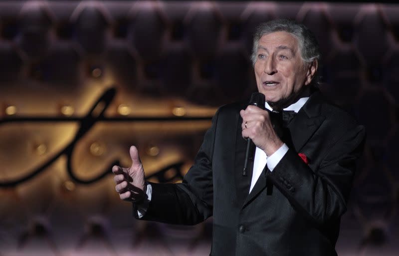 Singer Tony Bennett performs during Sinatra 100 - An All-Star Grammy Concert in Las Vegas