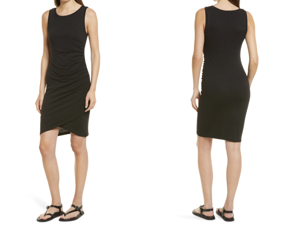 Nordstrom Treasure and Bond Ruched Sleeveless Dress in Black (Photo via Nordstrom)