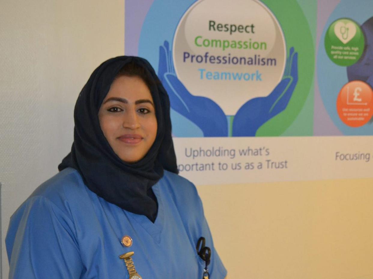 Areema Nasreen qualified as a nurse last year and worked at Walsall Manor Hospital: PA