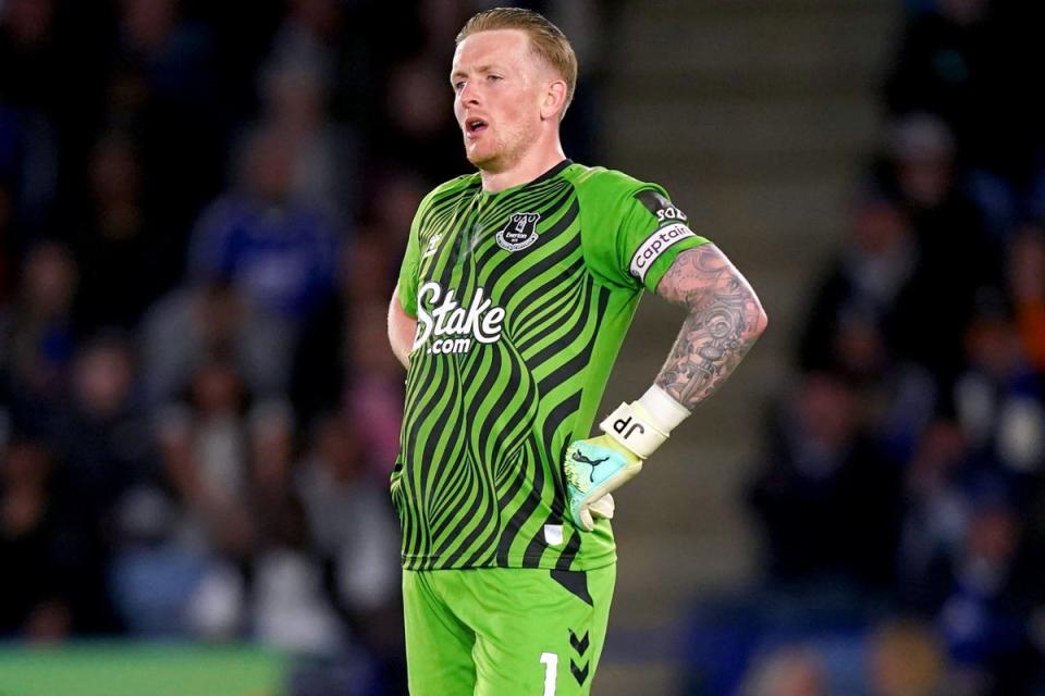 Everton keeper Jordan Pickford found himself in Roy Keane’s firing line after Sunday’s 3-0 Premier League defeat by Manchester City (Mike Egerton/PA) (PA Wire)