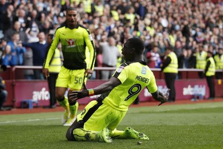 Britain Soccer Football - Aston Villa v Reading - Sky Bet Championship - Villa Park - 15/4/17 Reading's Joseph Mendes celebrates scoring their second goal Mandatory Credit: Action Images / Matthew Childs Livepic