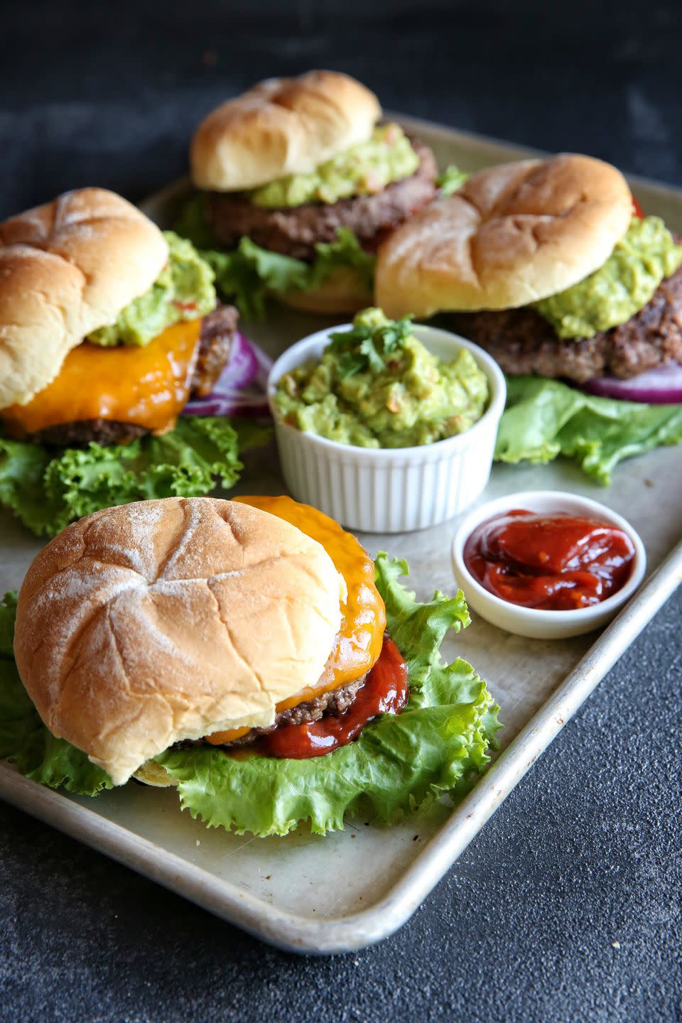 Guacamole Cheeseburger with Chipotle Ketchup