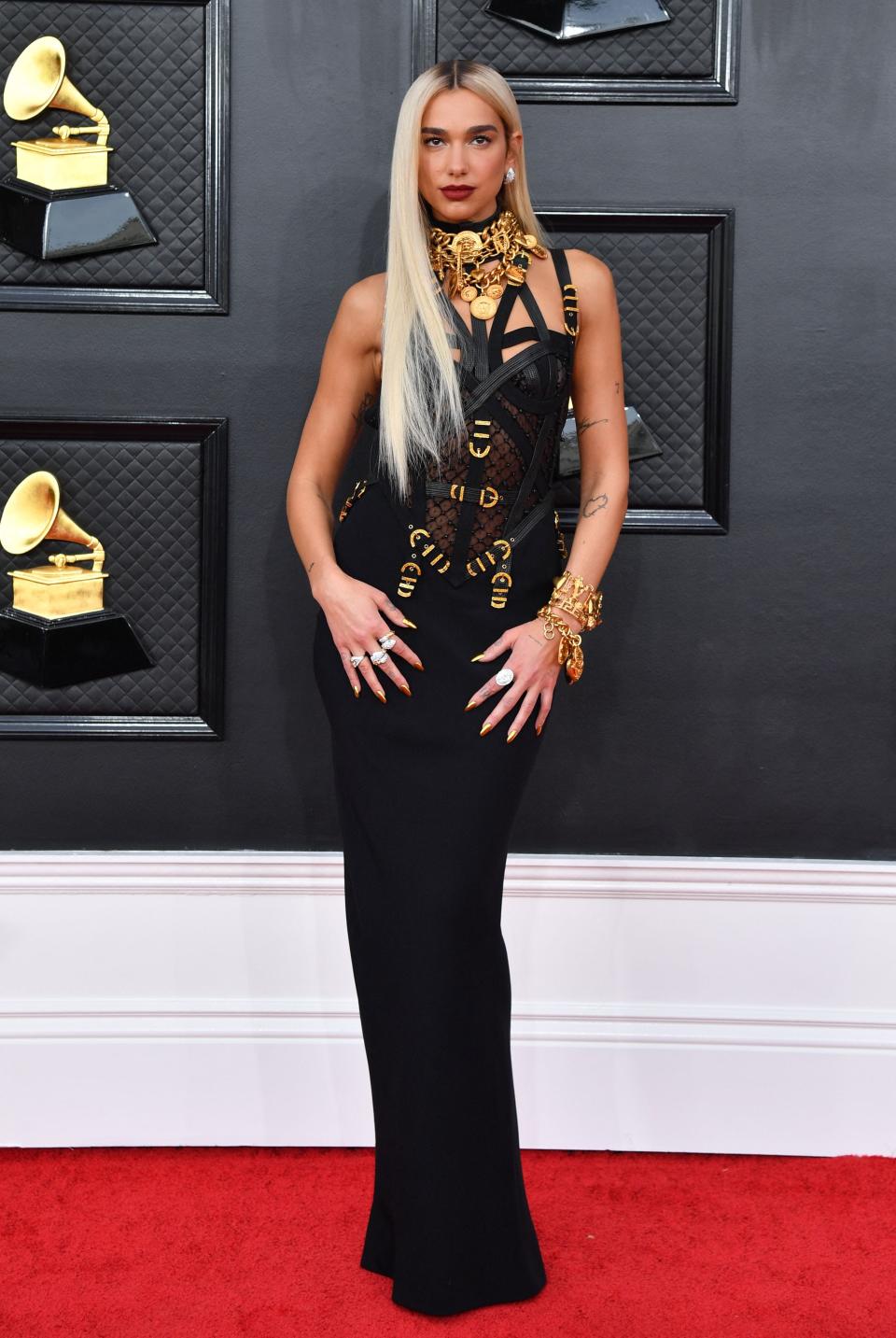Dua Lipa attends the 2022 Grammy Awards.