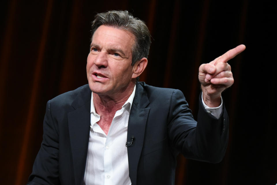 Actor Dennis Quaid participates in the "The Art of More” panel at the Crackle Summer TCA Tour held at the Beverly Hilton Hotel on Wednesday, Aug. 5, 2015, in Beverly Hills, Calif. (Photo by Richard Shotwell/Invision/AP)