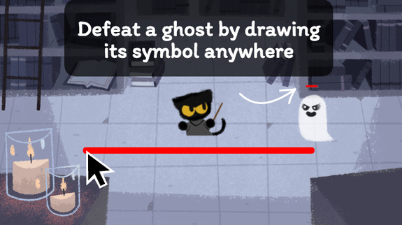 CNET on X: Google scares up a cute game for its #Halloween doodle    / X
