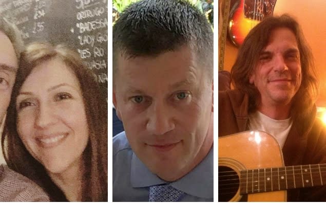 Westminster victims, from left, Aysha Frade, Pc Keith Palmer and Kurt Cochran