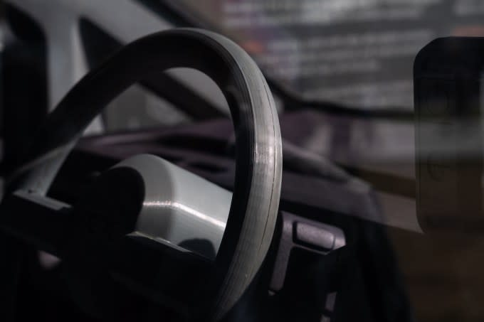 Even the steering wheel on the Helixx EV delivery van has been 3D printed.