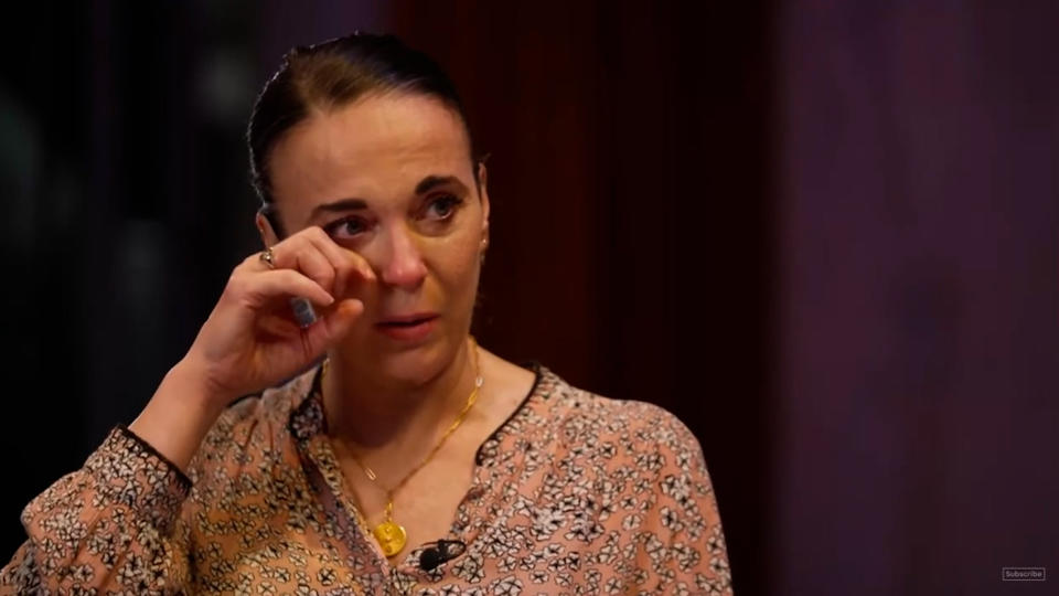 Amanda Abbington gets emotional during Channel 4 interview