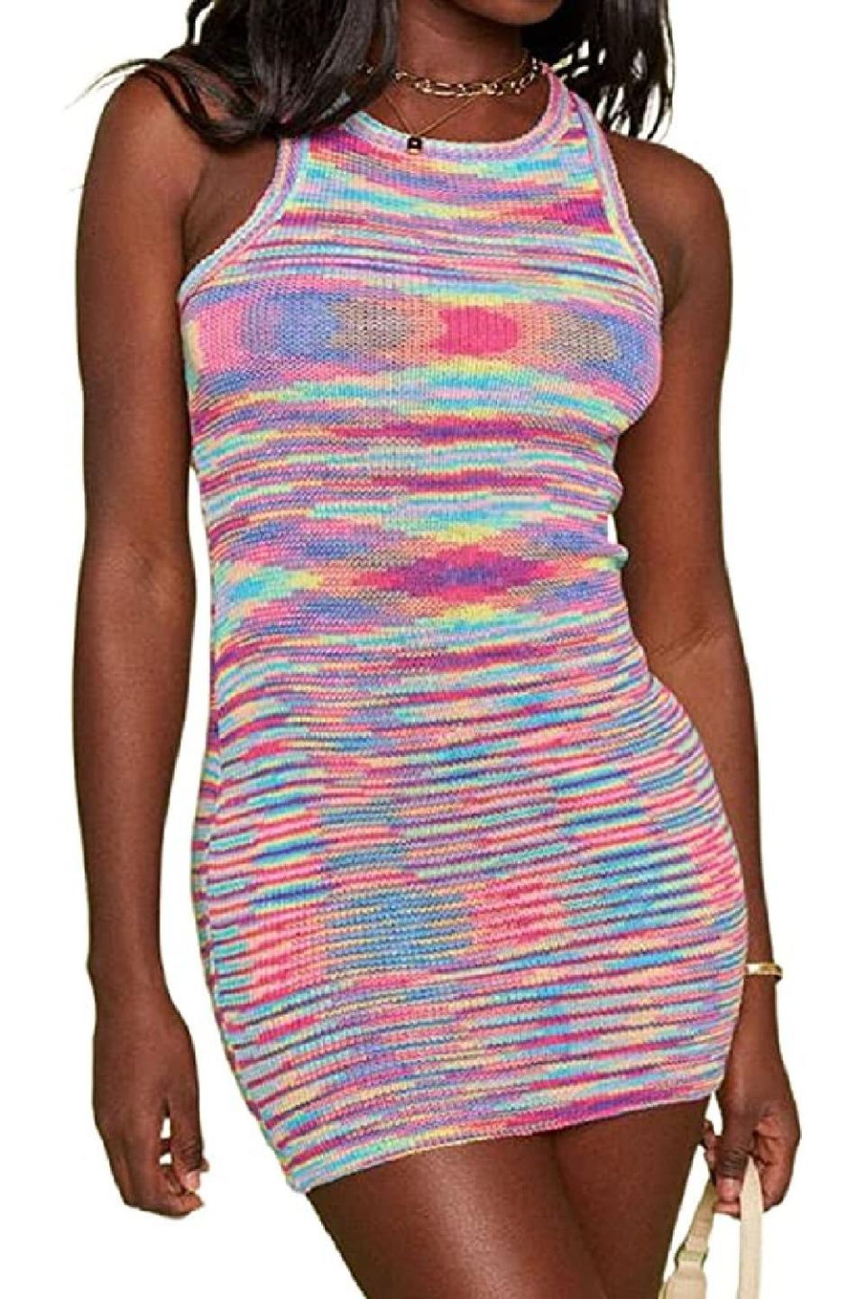 3) Women Sexy Tie Dye Mini Dress