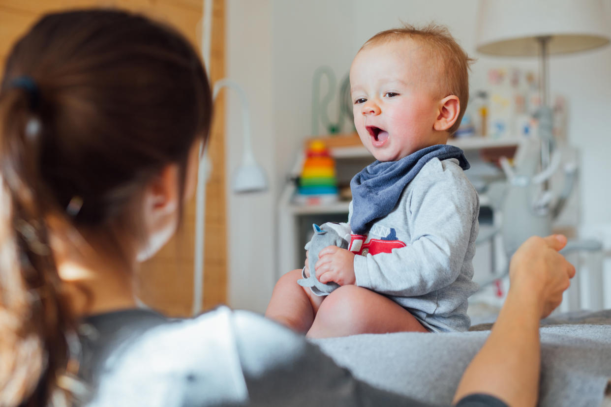 Stock image of a mom and baby.