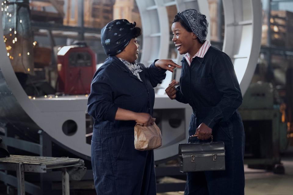 Gbemisola Ikumelo and Chanté Adams in ‘A League of Their Own’ (Anne Marie Fox/Prime Video)