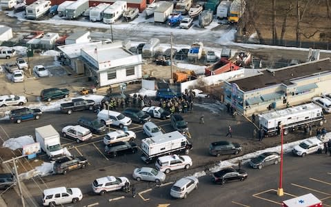 First responders and emergency vehicles are gathered near the scene of a shooting at an industrial park in Aurora - Credit: Bev Horne/&nbsp;Daily Herald