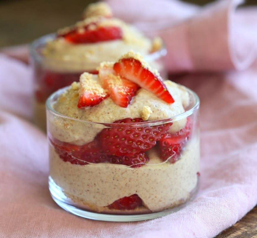 Almond Butter Mousse Strawberry Parfaits from Vegan Richa
