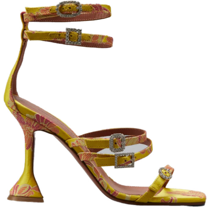 Amina Muaddi Robyn floral-print satin sandals