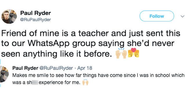 Paul Ryder said his friend, who is a teacher, sent him a photo of the question saying she had never seen anything like it. Photo: Twitter/ Paul Ryder