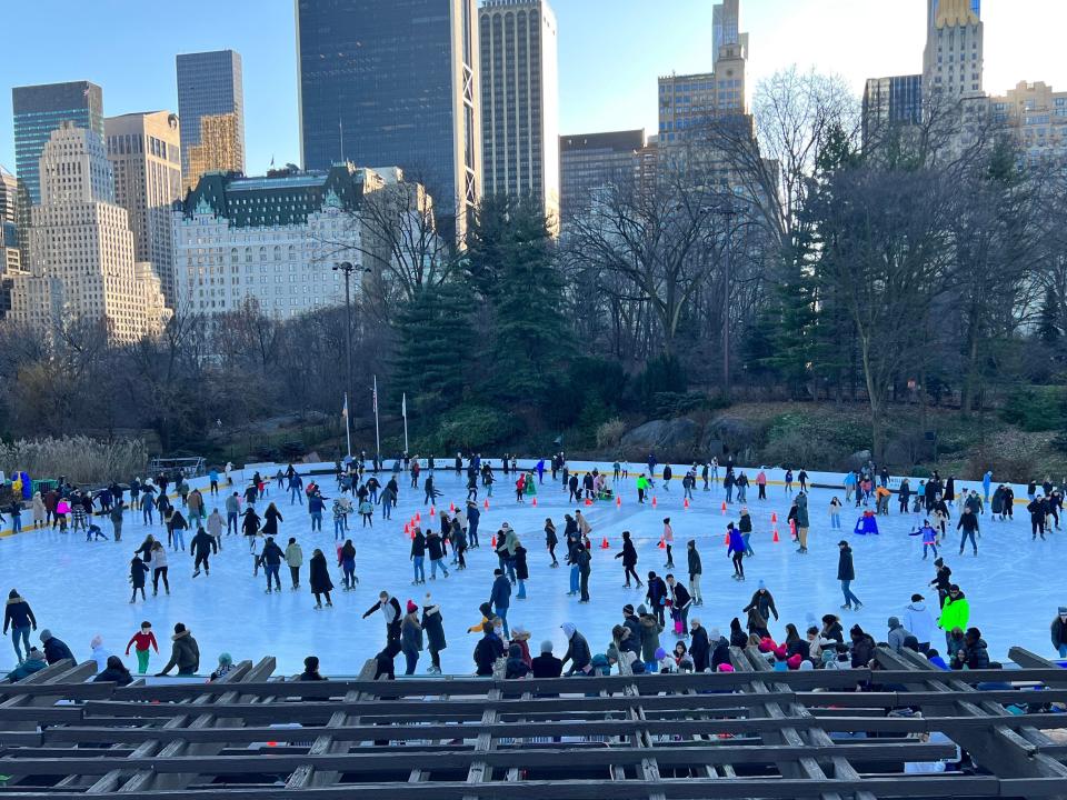 ice skaters at central park
