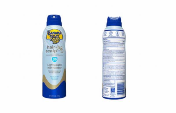 PHOTO: well Personal Care Company issued a voluntary nationwide recall of three batches of Banana Boat Hair & Scalp Sunscreen Spray SPF 30. (Edgewell Personal Care)