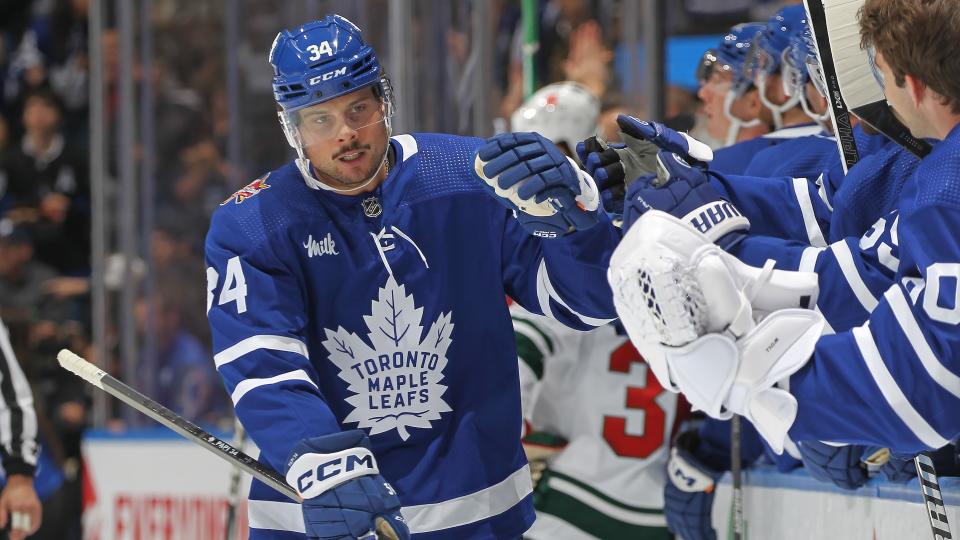 Auston Matthews is on a heater to start his eighth NHL campaign. (Photo by Claus Andersen/Getty Images)