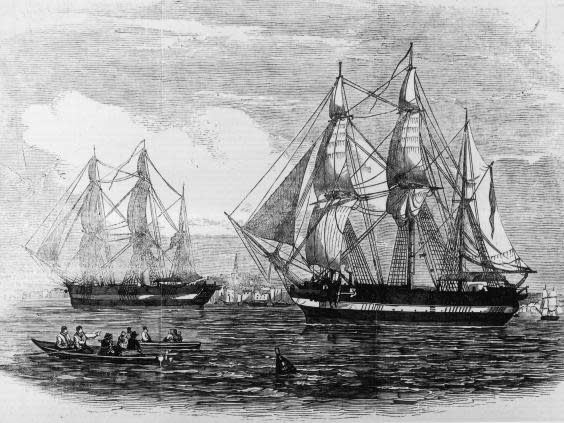 HMS ‘Erebus’ and HMS ‘Terror’ were used in Sir John Franklin’s ill-fated attempt to discover the North-west Passage in 1845 (Getty)