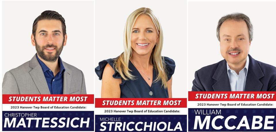 In Hanover, the “Students Matters Most” candidates Michelle Stricchiola, William McCabe and Christopher Mattessich — who didn’t participate in an October candidates forum — lead over the “Focus on Education” ticket Christina Dunne, Karen Mascolo and Brian Gibbons.